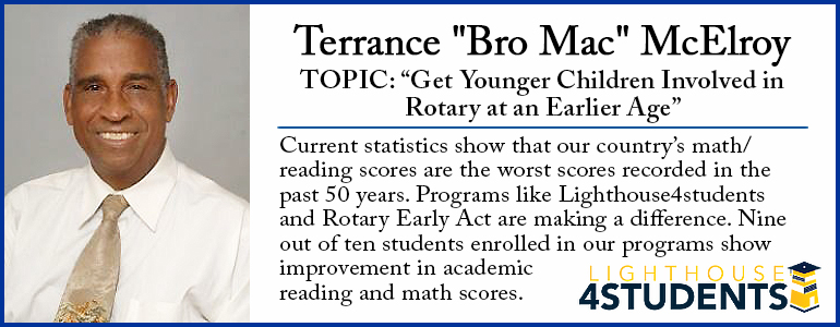Terrance 'Bro Mac' McElroy Next Rotary Club Weekly Meeting